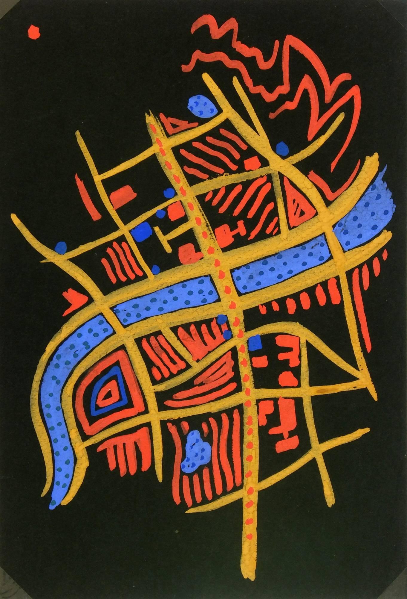 Abstract Painting di Unknown - Astratto su nero