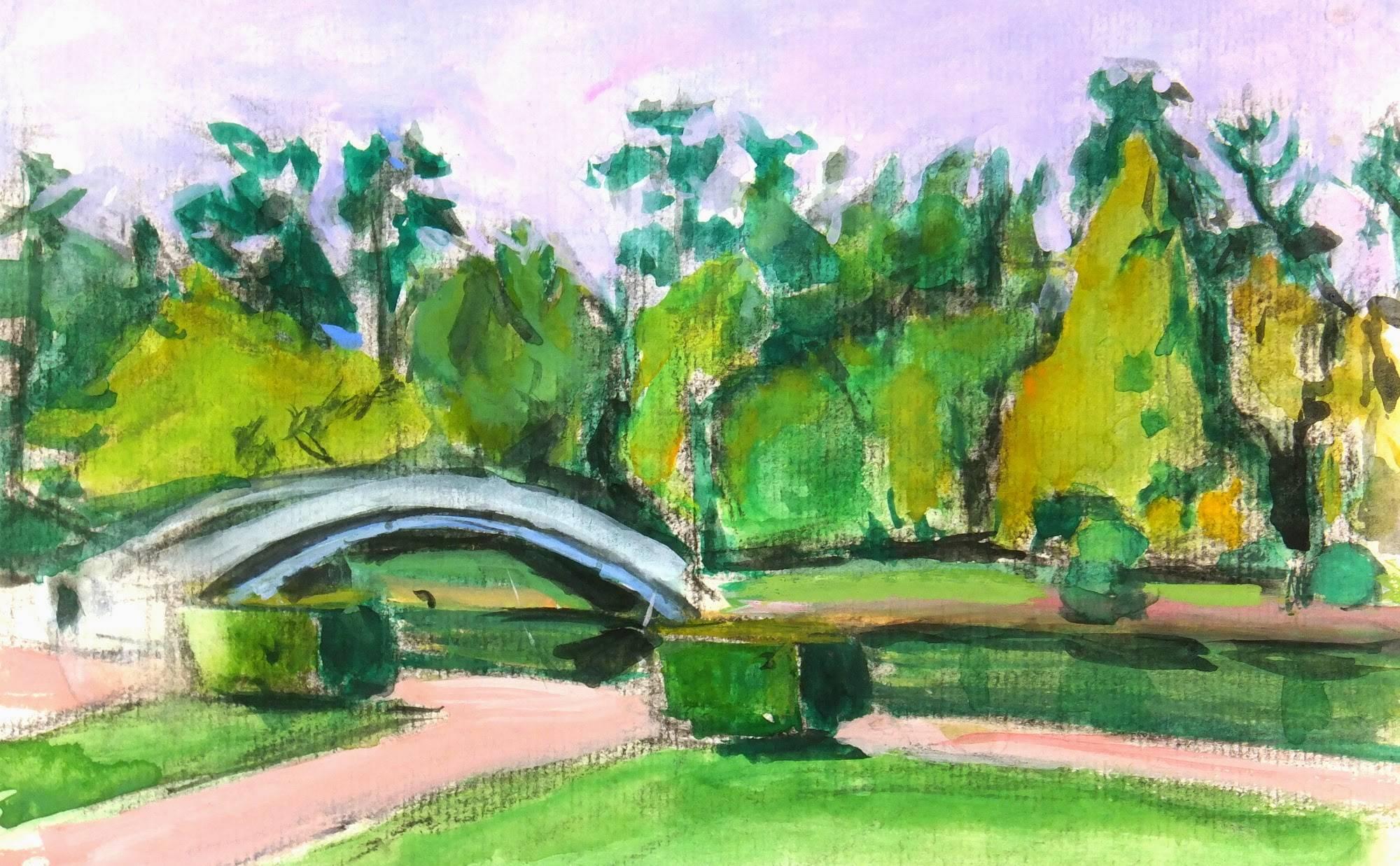 Landscape Art Madeleine Scali - Paysage à l'aquarelle - Bagnols de L'Orne