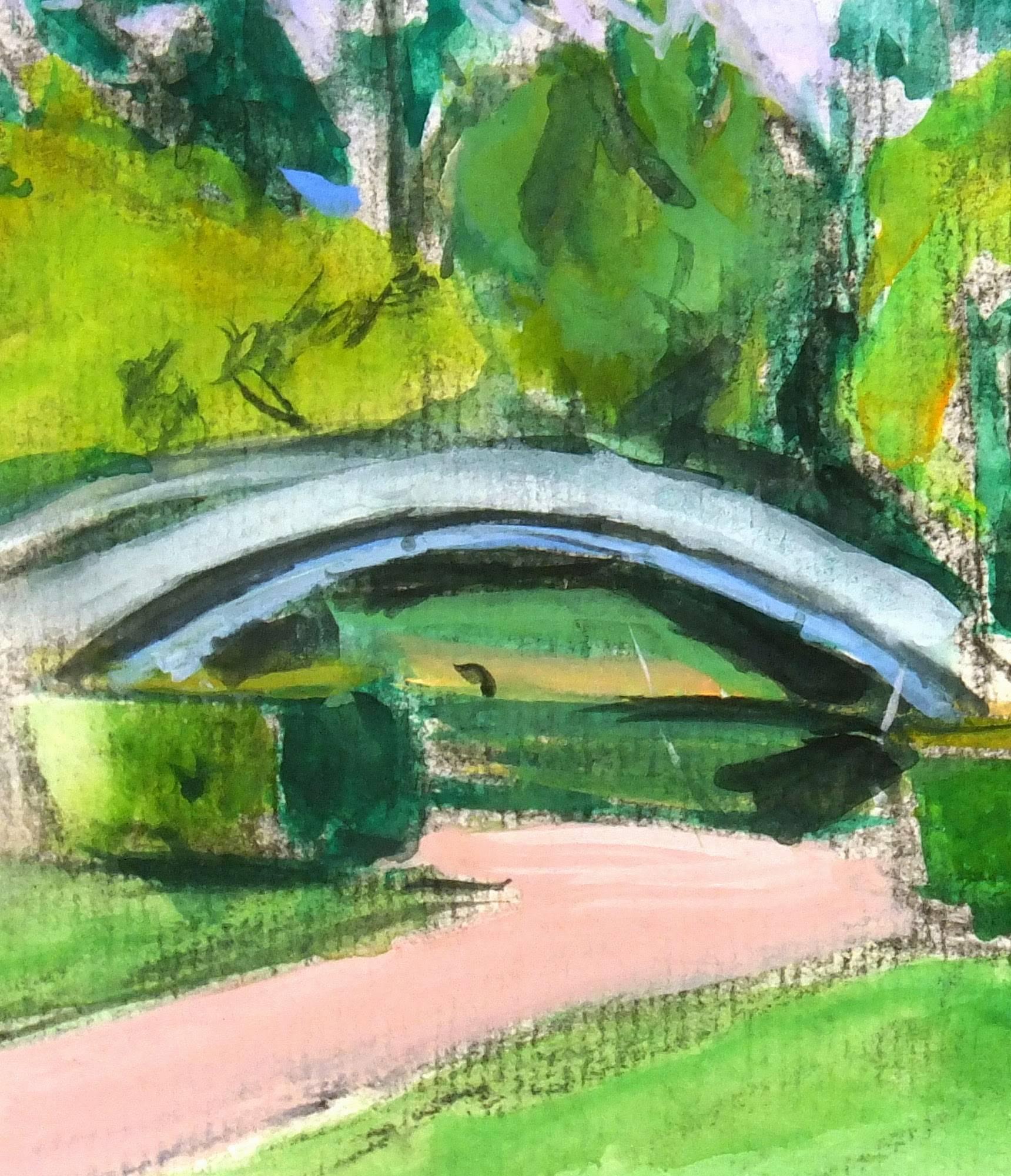 Paysage à l'aquarelle - Bagnols de L'Orne - Art de Madeleine Scali