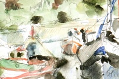 French Watercolor - Fishing Boats