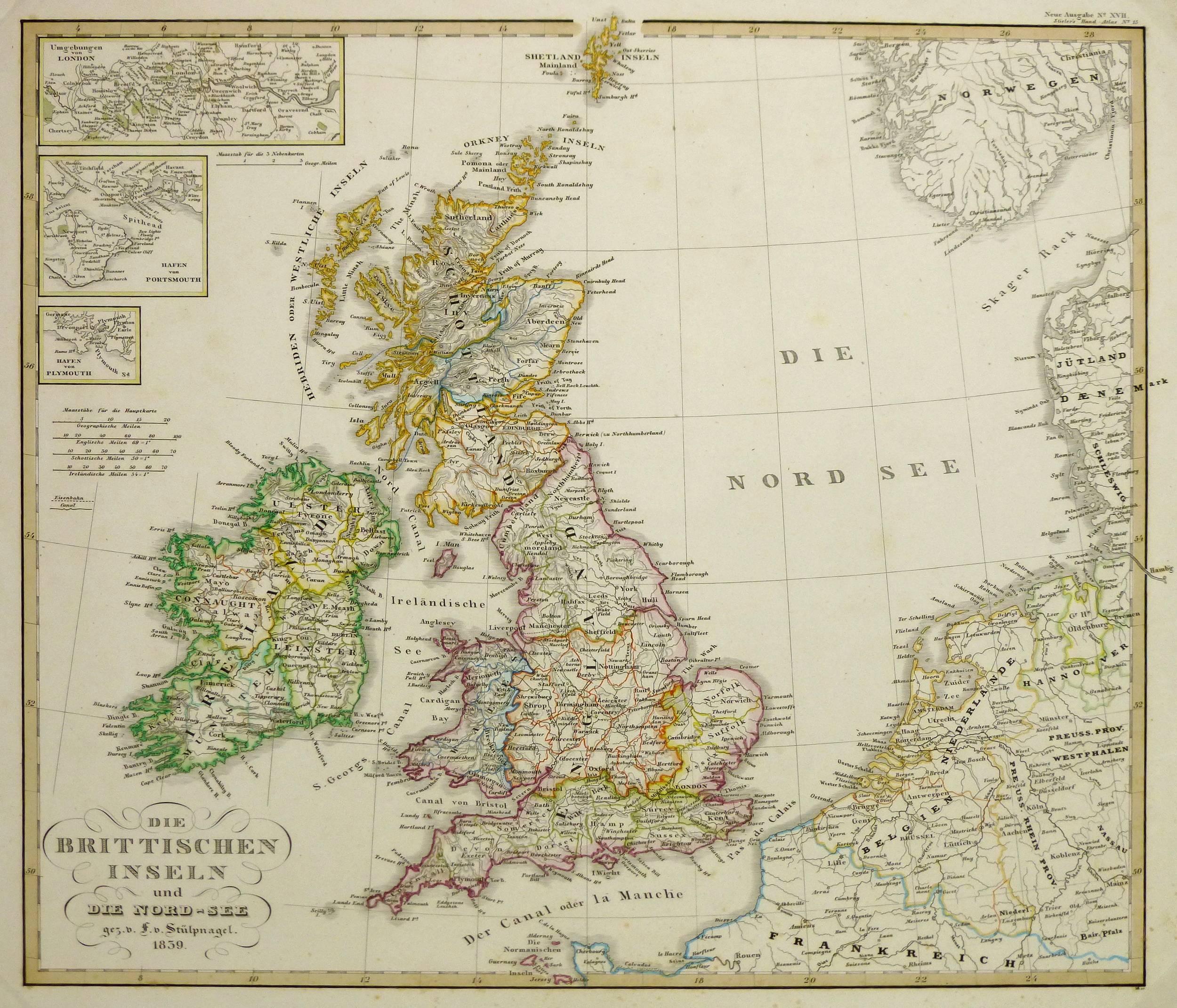 Unknown Print - Map of British Isles
