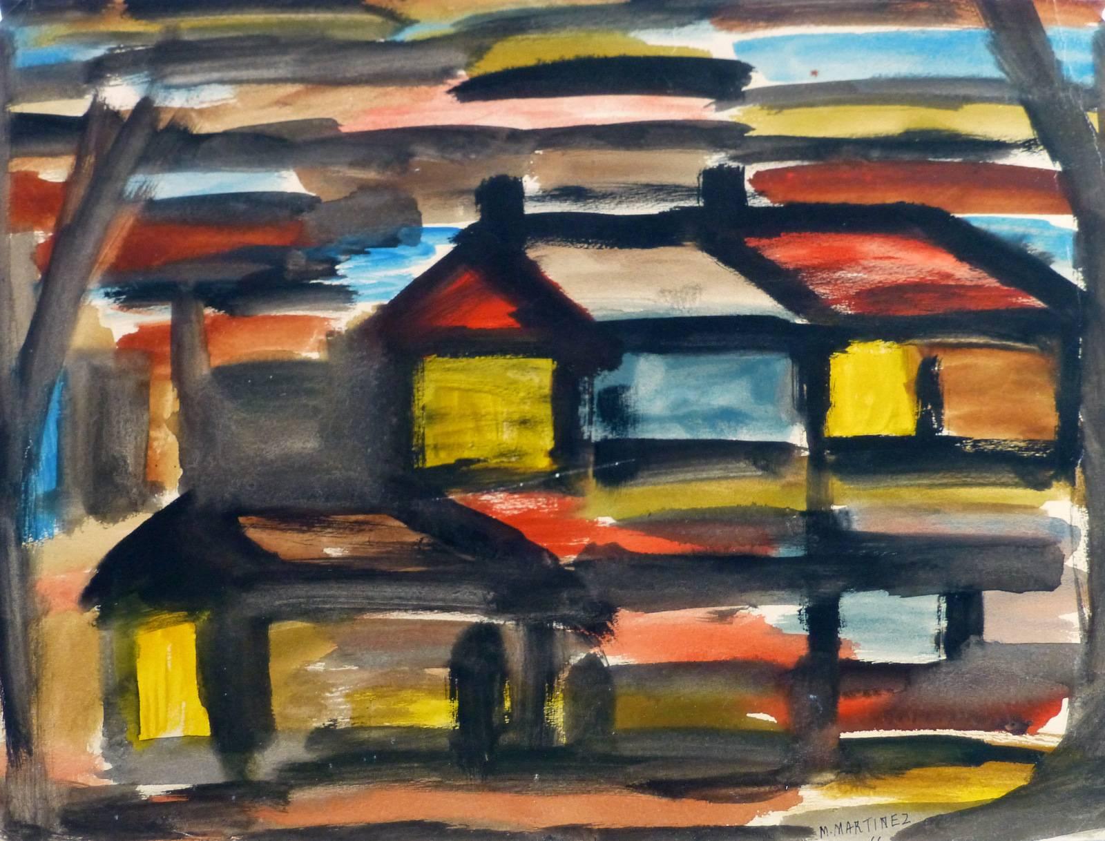 Unknown Landscape Art - Maisons Polychromes Abstract