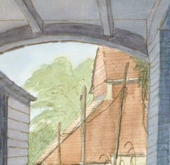 Vintage English Watercolor Landscape - Hallways Farmhouse