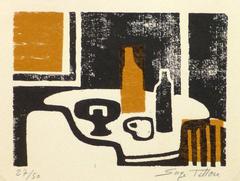 Used French Serigraph - Mid-Century Still Life