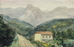 French Watercolor Landscape - Chemin des Salles