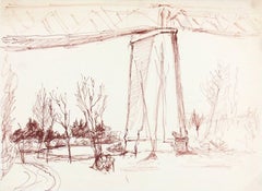 Vintage Bridge Drawing