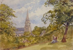 Paysage antique à l'aquarelle - Derbyshire, Angleterre