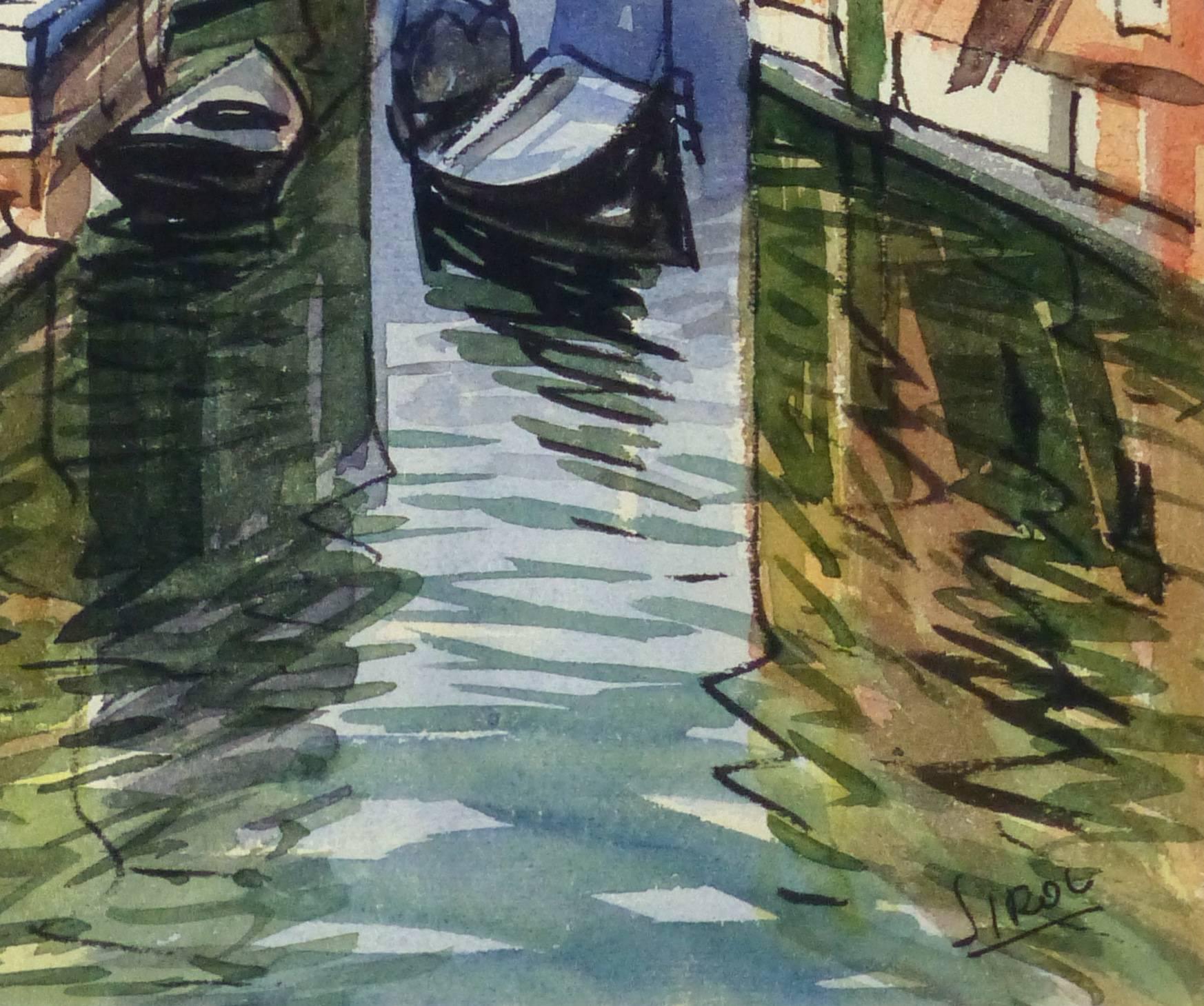 Sirol - Vintage Watercolor Landscape - Venice Canal at 1stDibs | sirol ...