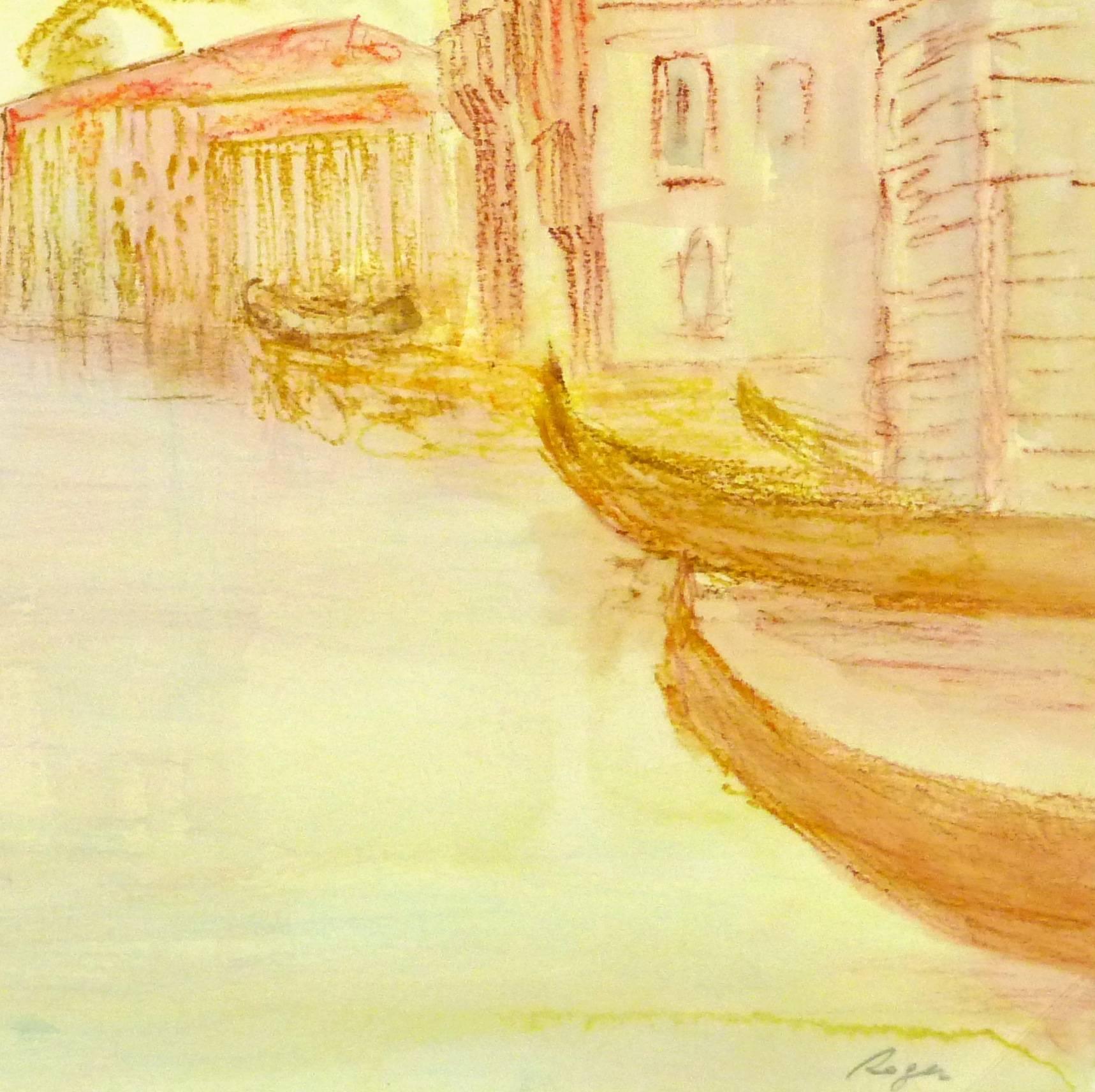 Vintage Watercolor Landscape - Venice Sunrise - Art by Unknown