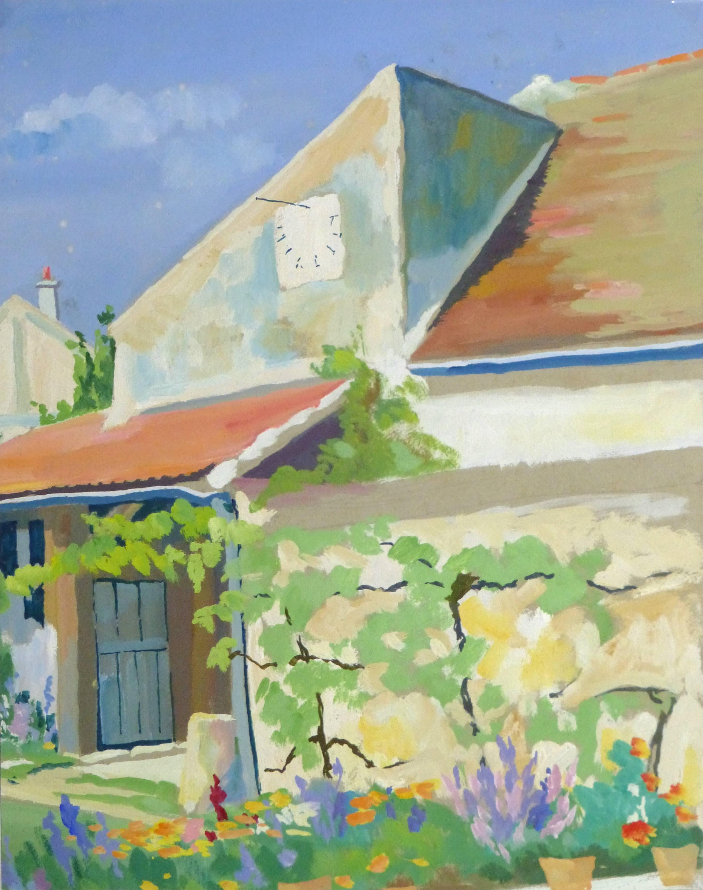 Vintage French Provence Landscape - Country Villa