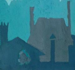 Vintage Paris Skyline Painting