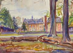 Vintage French Watercolor - Baroque Estate