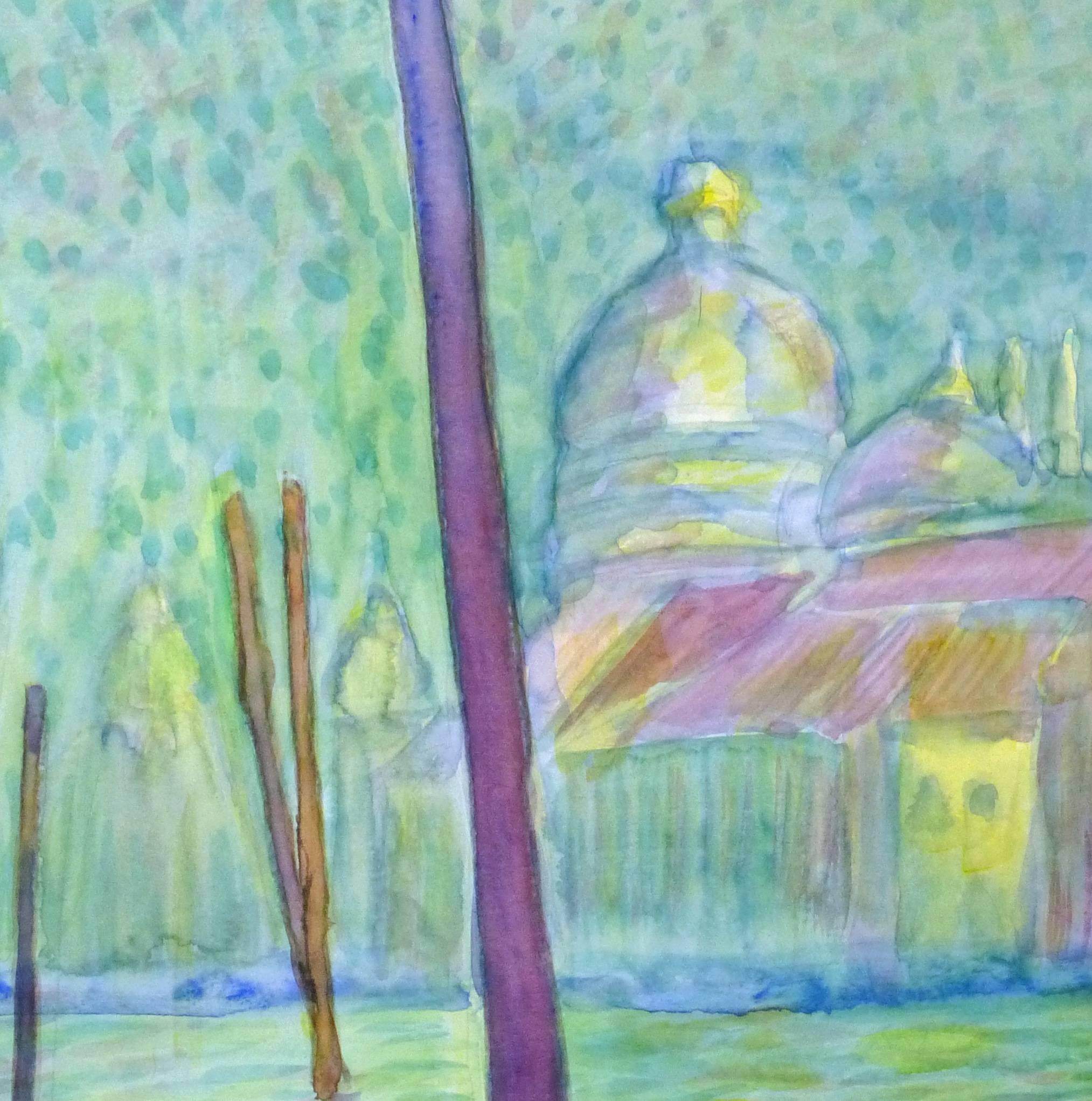 Paysage à l'aquarelle - Venise - Bleu Landscape Art par Unknown