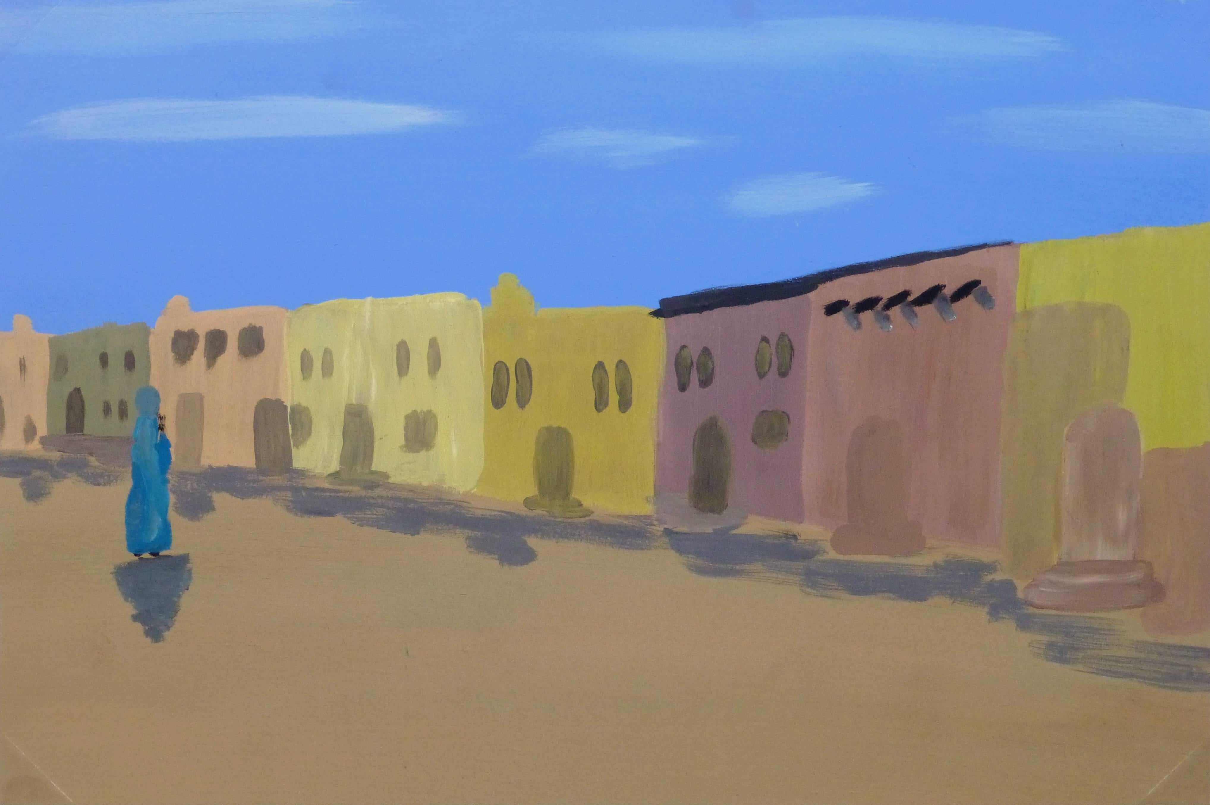 Adolphe Remy Landscape Painting - Vintage Painting of Timbuktu