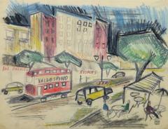 Charcoal and Pastel Drawing - Spanish Street