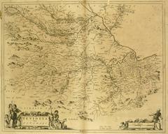 Antique Roxburghshire, Scotland Map
