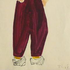 Vintage Paris Theater Costume Sketch