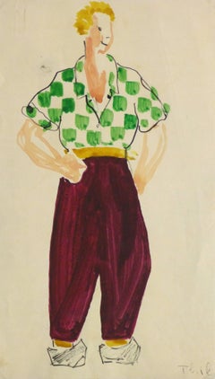 Vintage Paris Theater Costume Sketch
