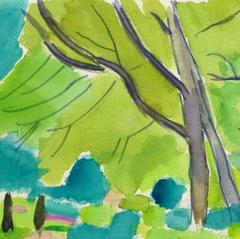 Vintage French Watercolor - Paris Park