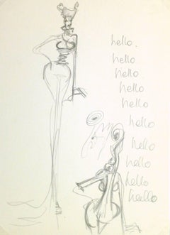 French Fashion Pencil Sketch