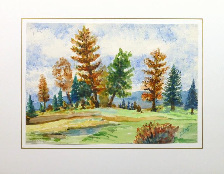Alfred Siegris - Vintage Watercolor Landscape - Argau For Sale at 1stDibs