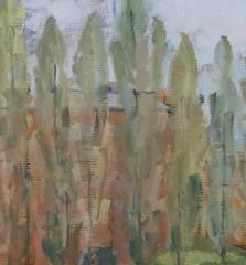 Paesaggio ad olio vintage - Sentiero d'autunno