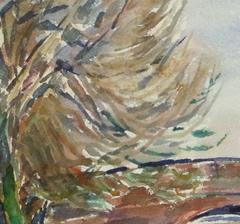 Vintage Watercolor Landscape - Stone Bridge