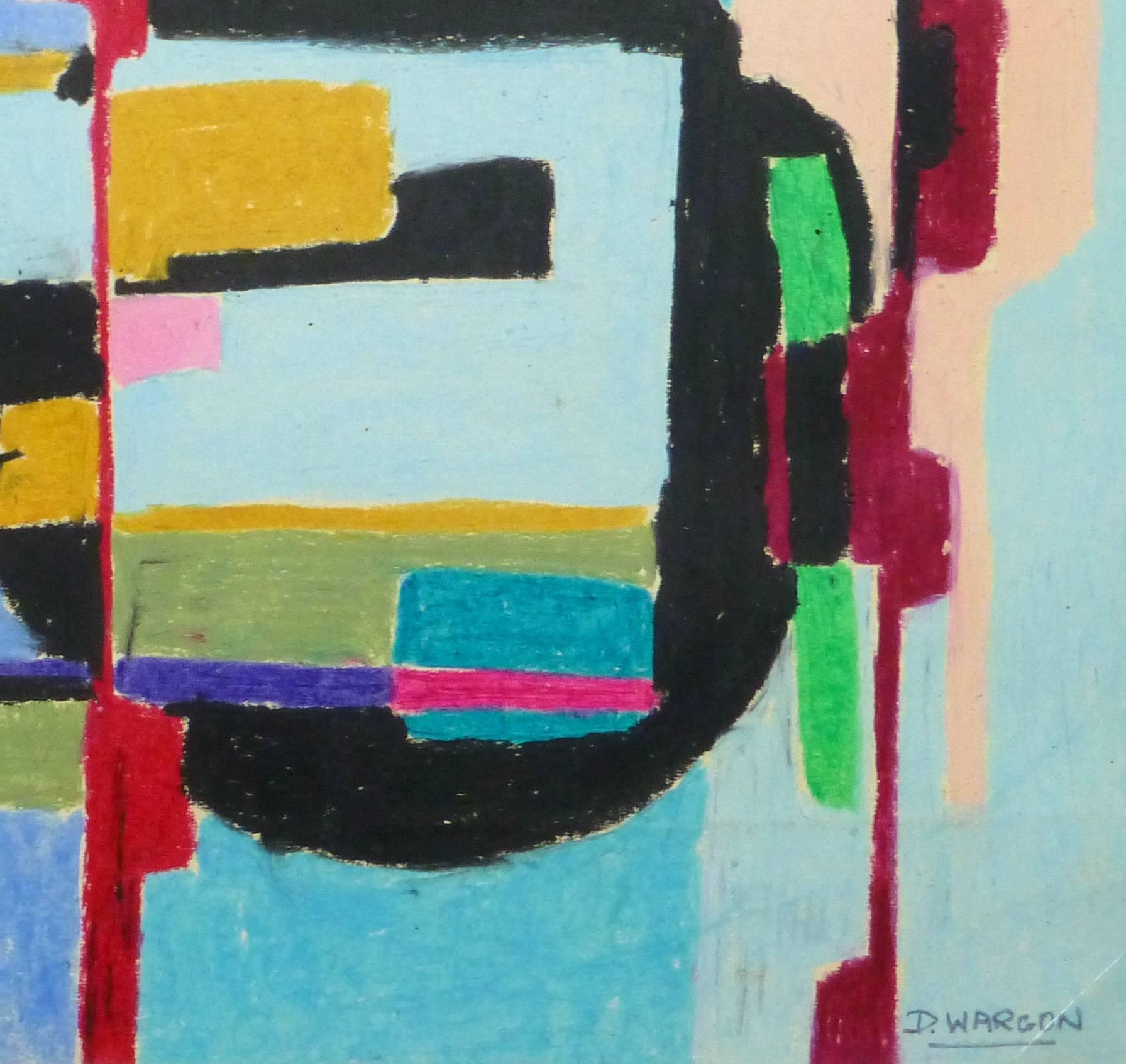 Vintage French Mid-Century Abstrakt – Art von D. Wargon