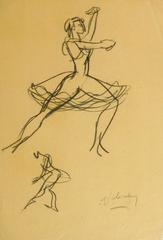 Vintage Charcoal Drawing - Ballet