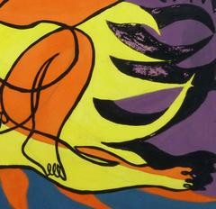 Vintage Modern Painting - Pose of Flames