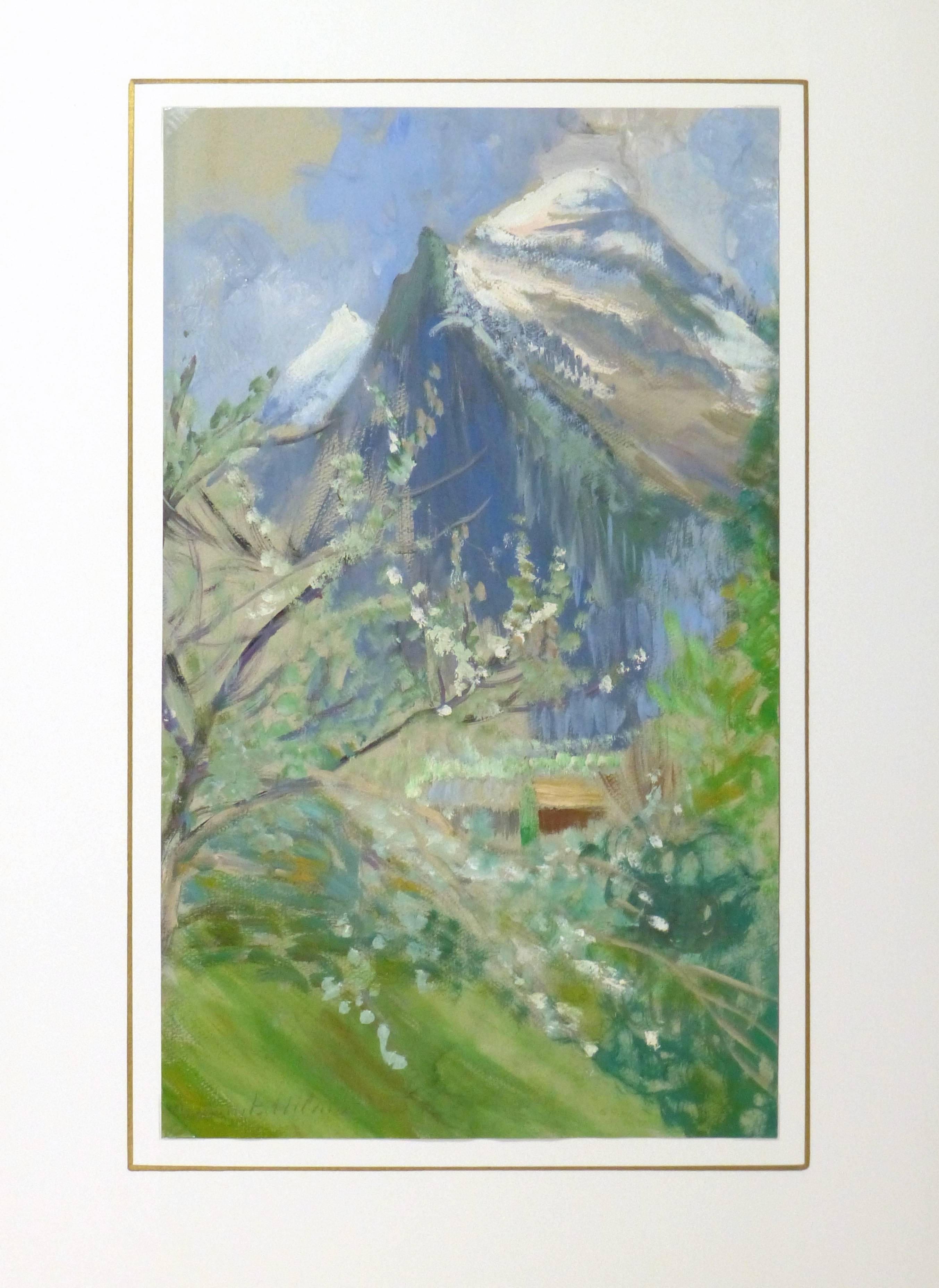Vintage French Painting - Alps 1