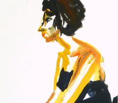 Vintage Gouache Portrait - Ballerina in Black