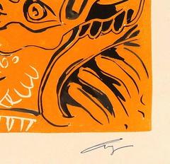 Vintage Abstract Acrylic Monotype - Carnaval