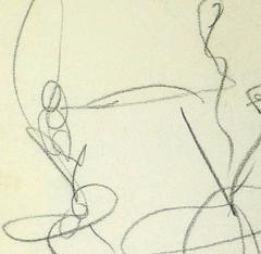 Vintage French Charcoal - Bailarinas de ballet abstractas