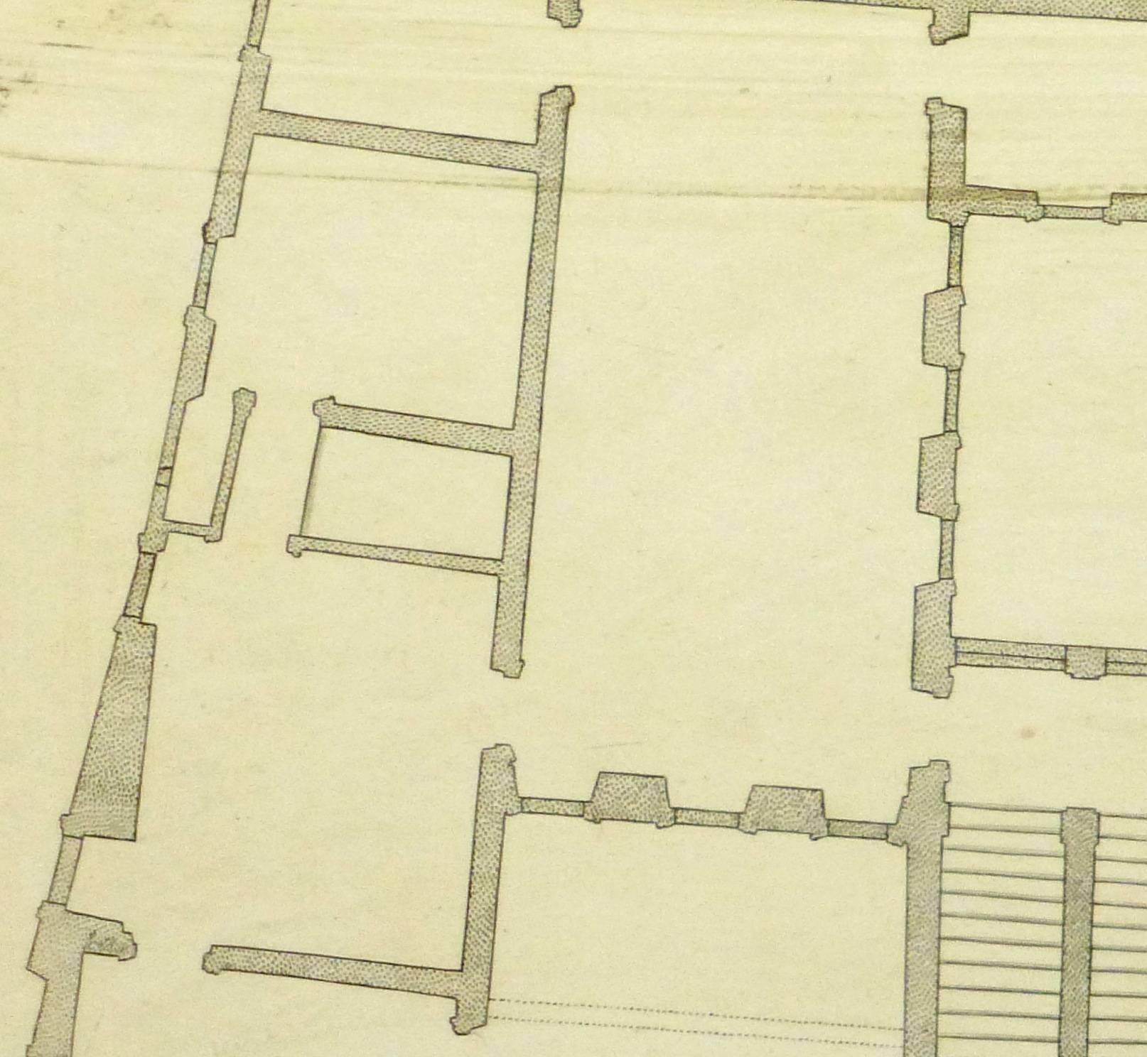 Grabado Italiano Antiguo - Palacio Crescenzi - Print de Giovanni Giacomo de' Rossi