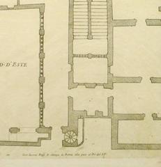 Incisione antica italiana - Palazzo del Cardinale Este