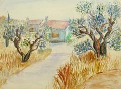 Vintage French Watercolor - Provence Country