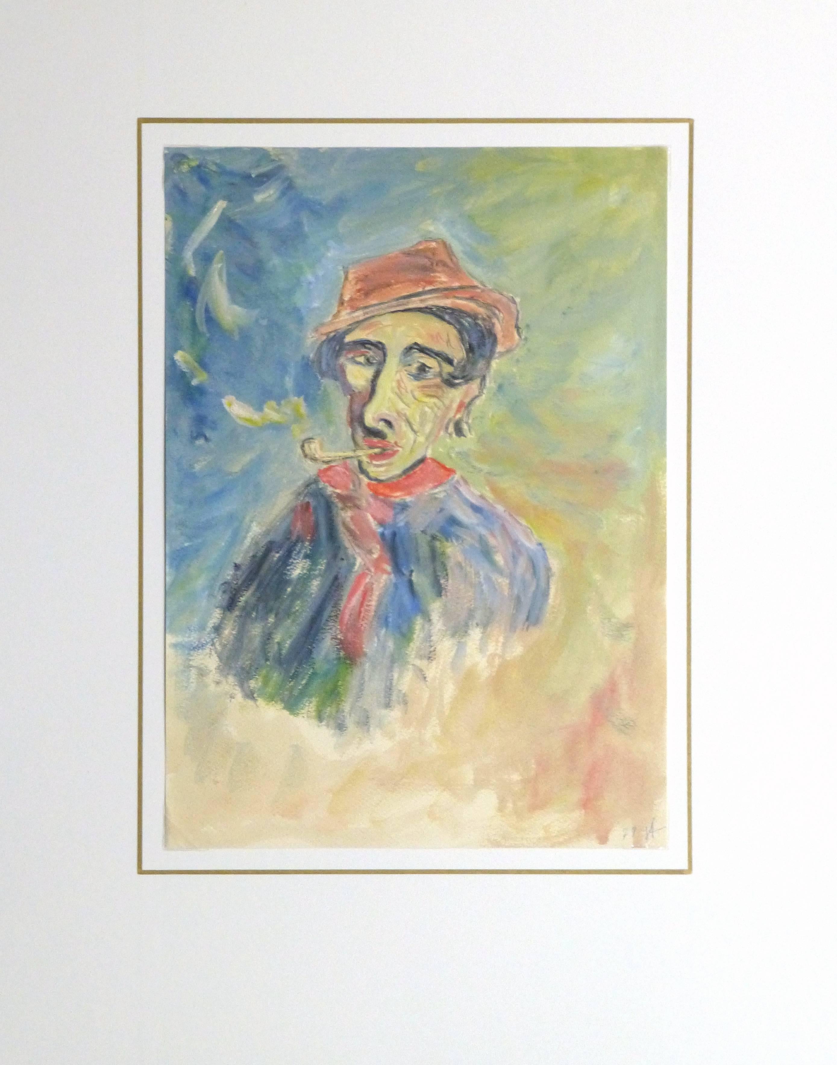 Vintage French Painting - Winter Portrait 1