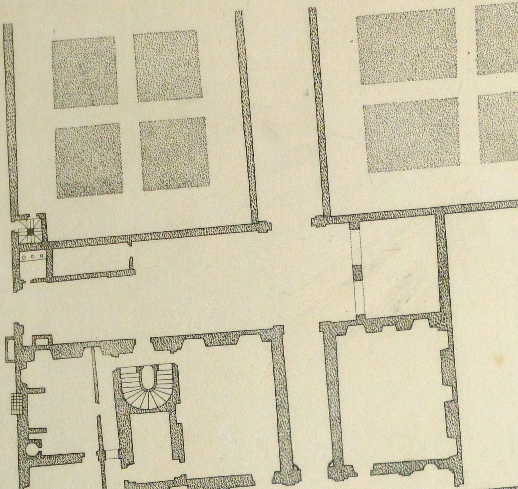 Grabado Italiano Antiguo - Palacio del Cardenal Spada - Interior Print Beige de Giovanni Giacomo de' Rossi