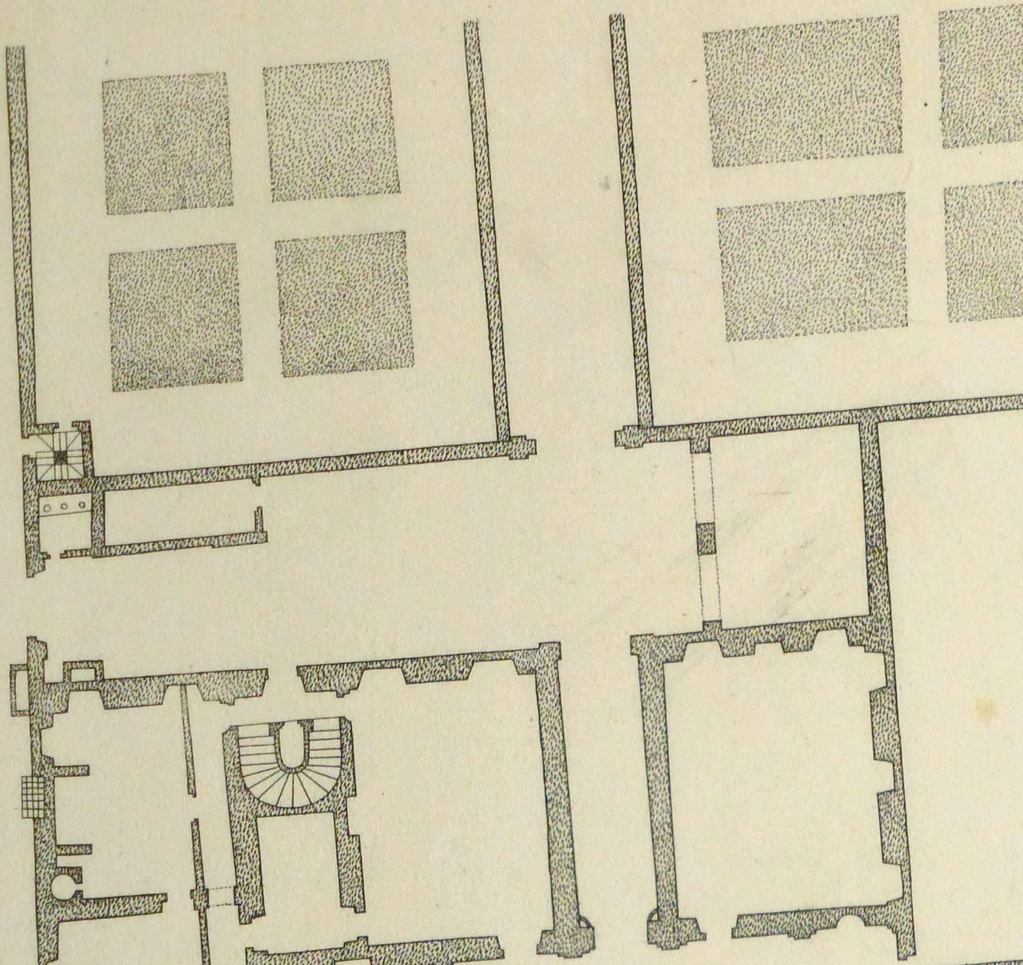 Gravure italienne ancienne - Palais du Cardinal Spada - Beige Interior Print par Giovanni Giacomo de' Rossi