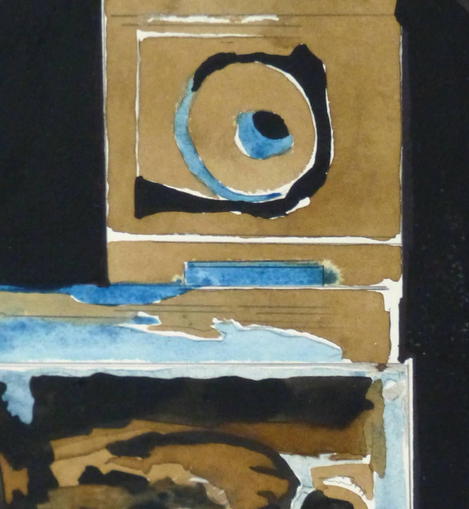 Inchiostro e acquerello astratto - Serrature - Abstract Painting Nero di Unknown