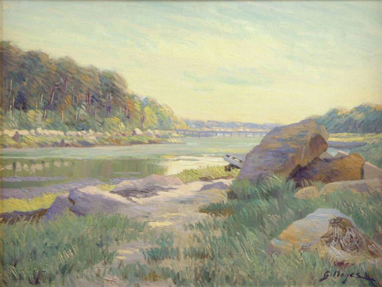 George Loftus Noyes Landscape Painting - The Footbridge, Annisquam