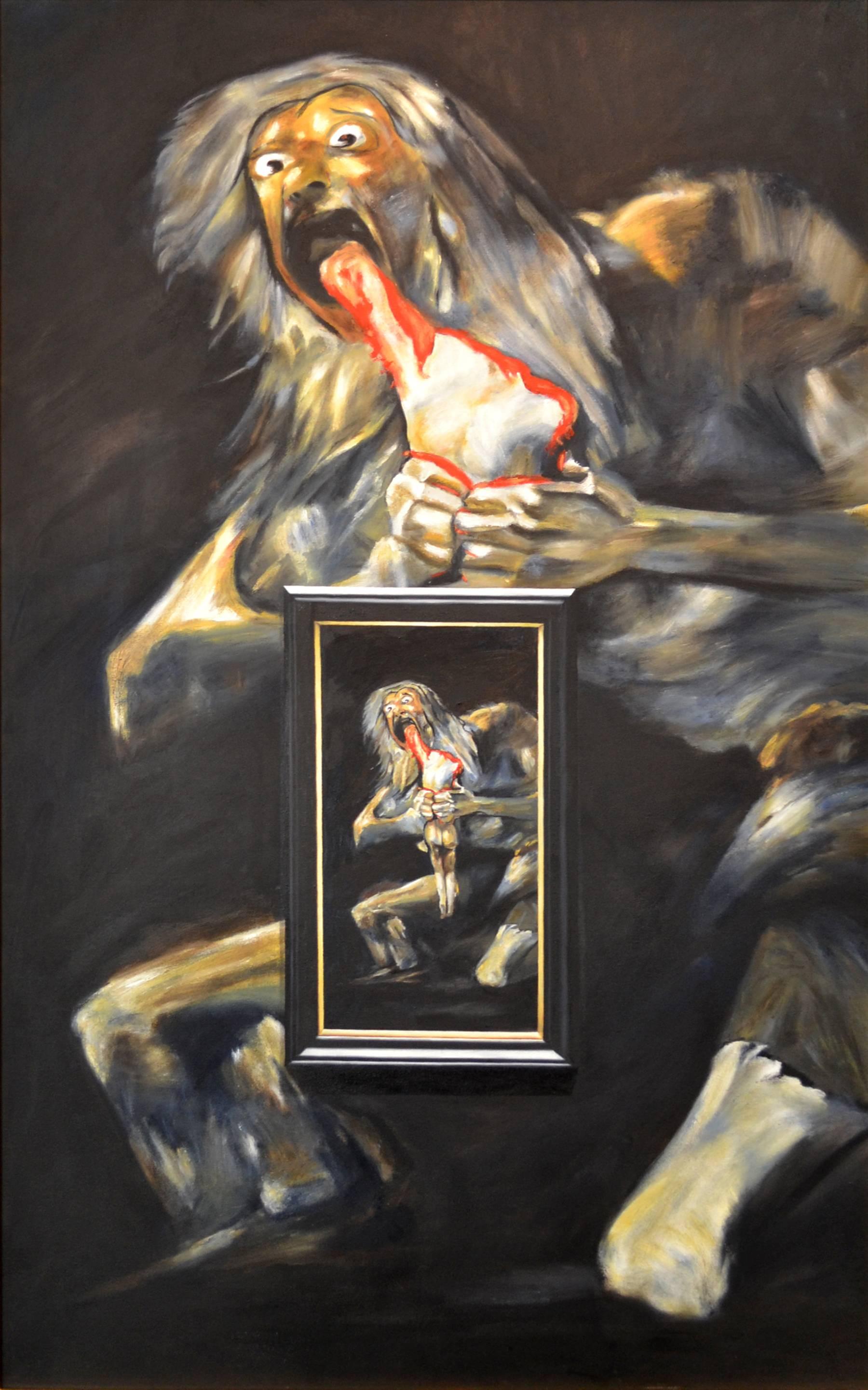 Figurative Painting di Nora See - Genitori che divorano i propri figli