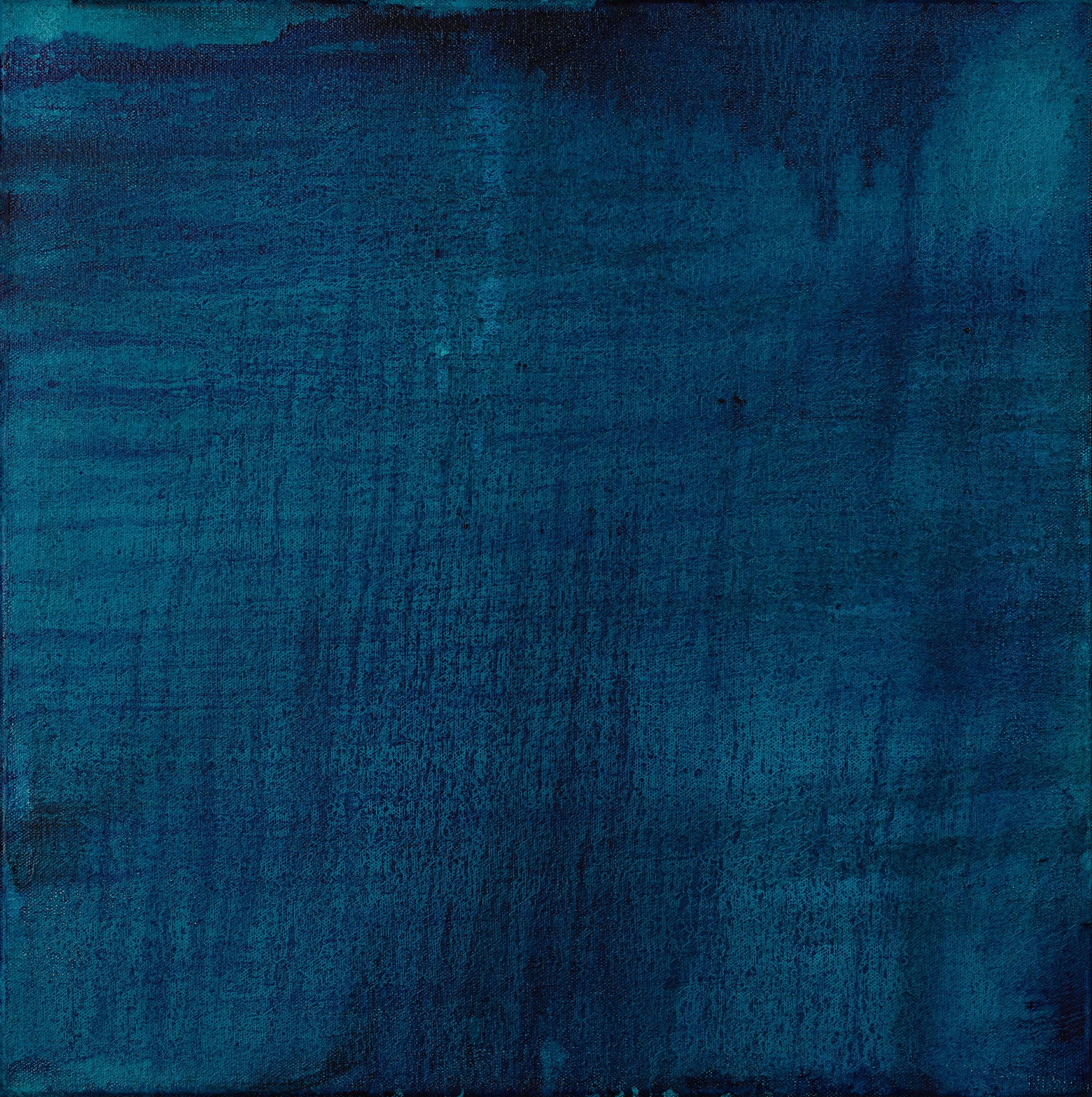 Anastasia Pelias Abstract Painting - Three II (translucent turquoise, prussian paris blue)