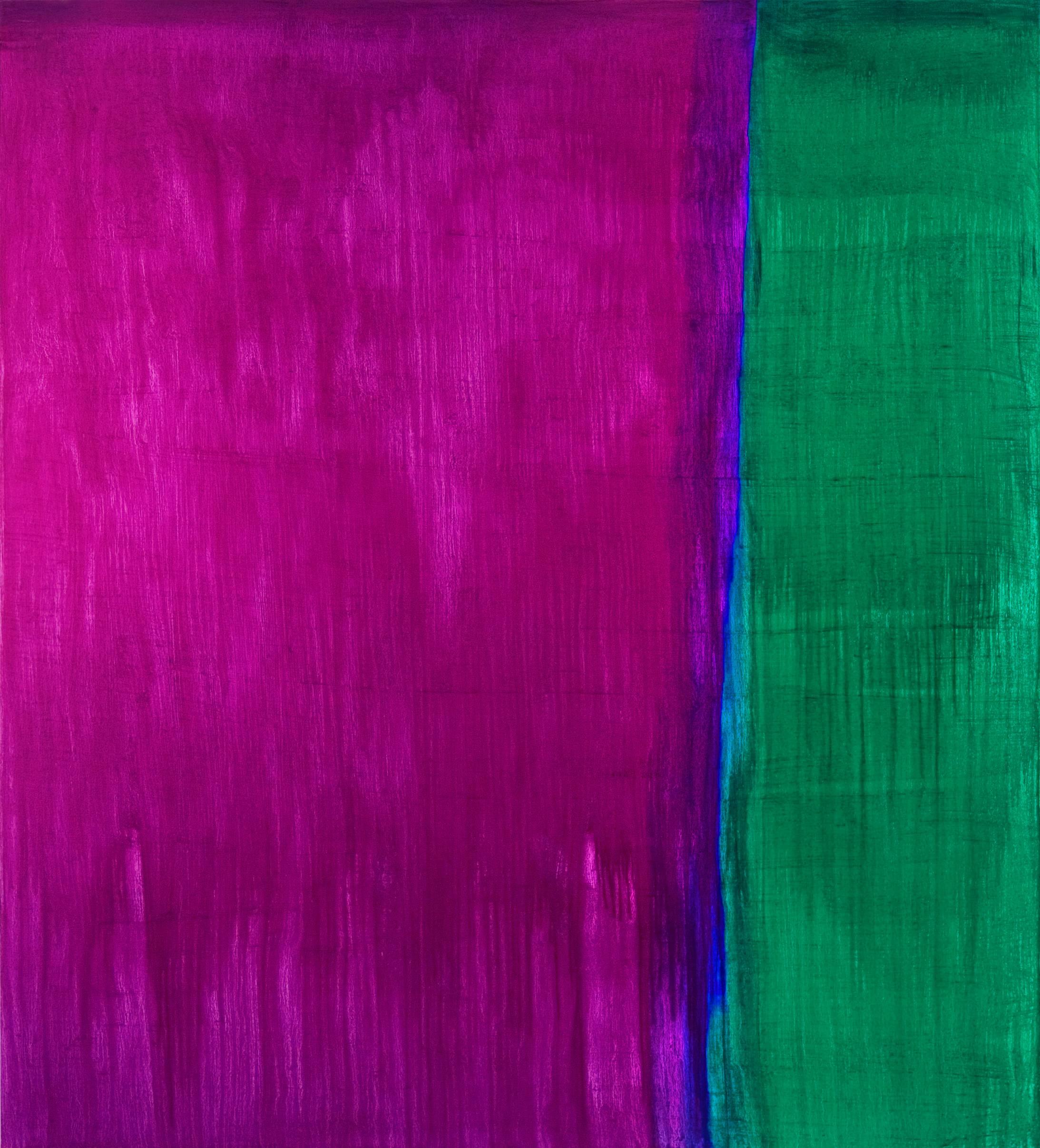 Anastasia Pelias Abstract Painting - Scylla and Charybdis (caesar purple, hello green light)