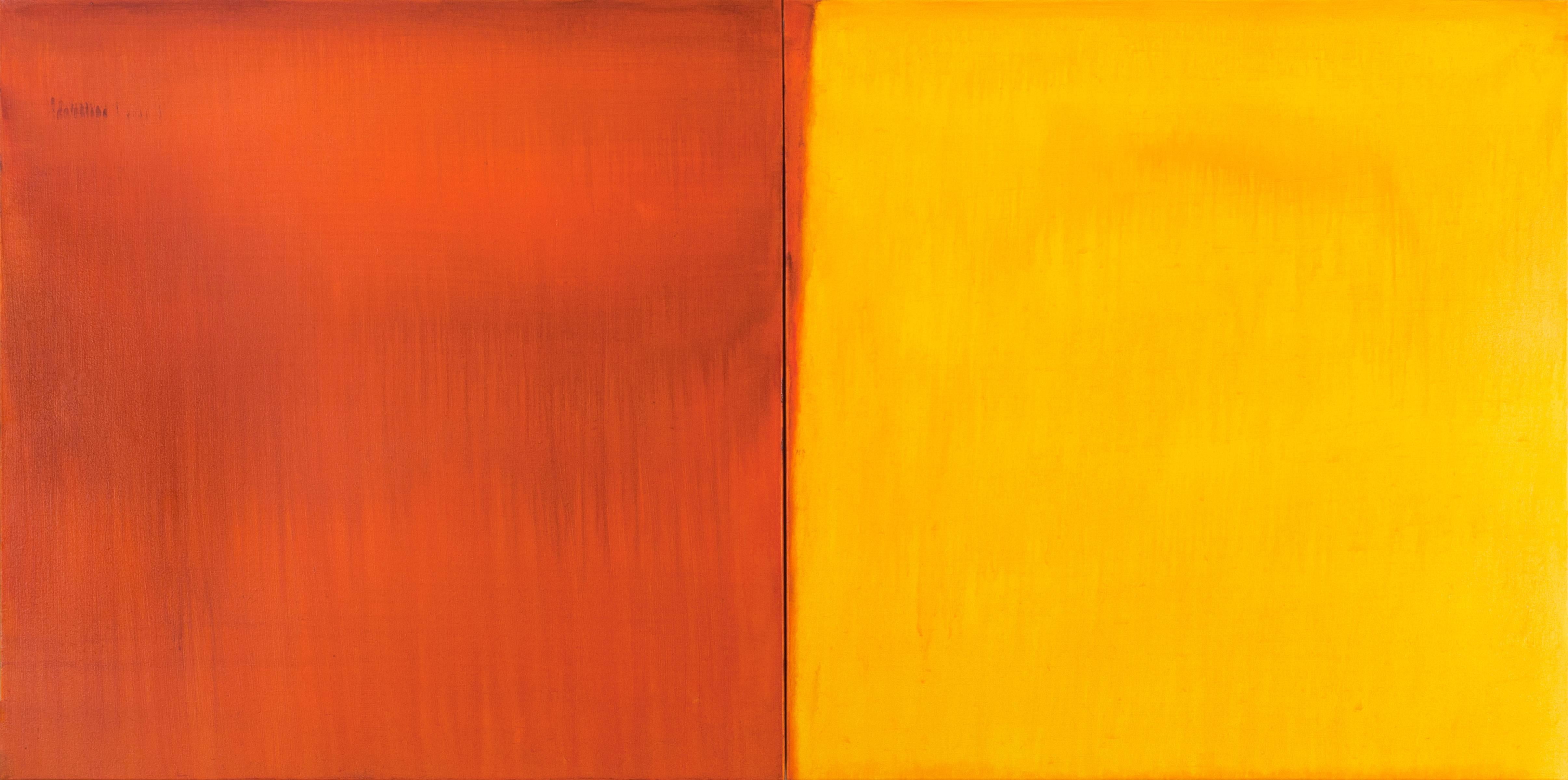 Anastasia Pelias Abstract Painting - Oshun (translucent orange, indian yellow)