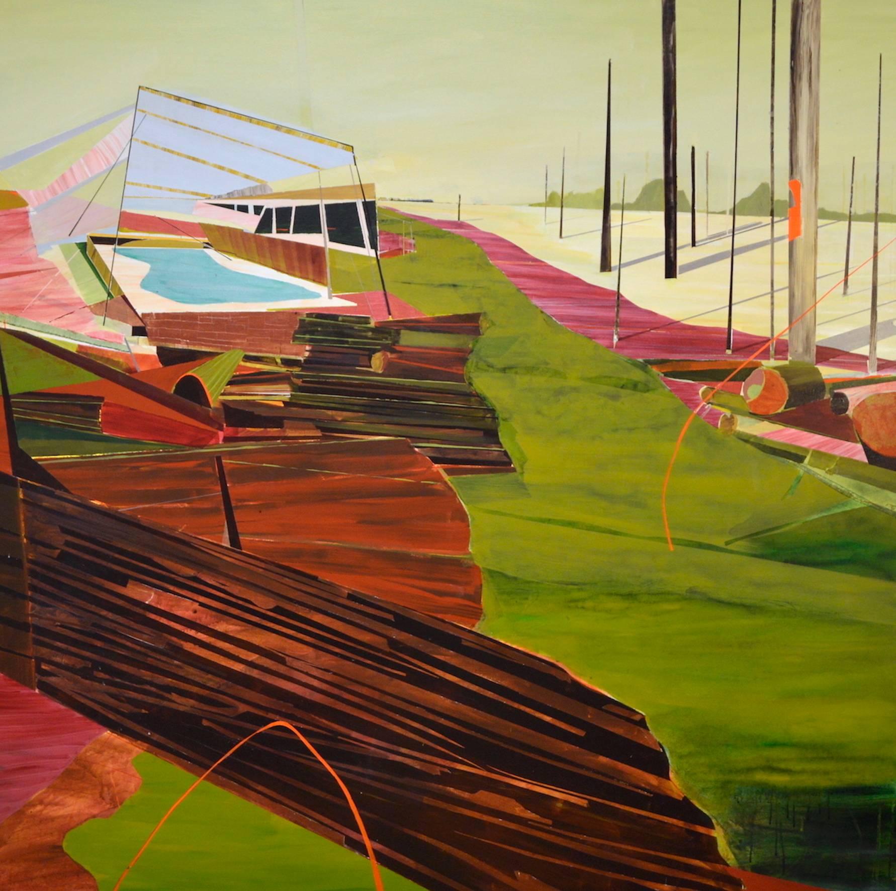 Jenny Day Abstract Painting – Ein langsamer Abstieg