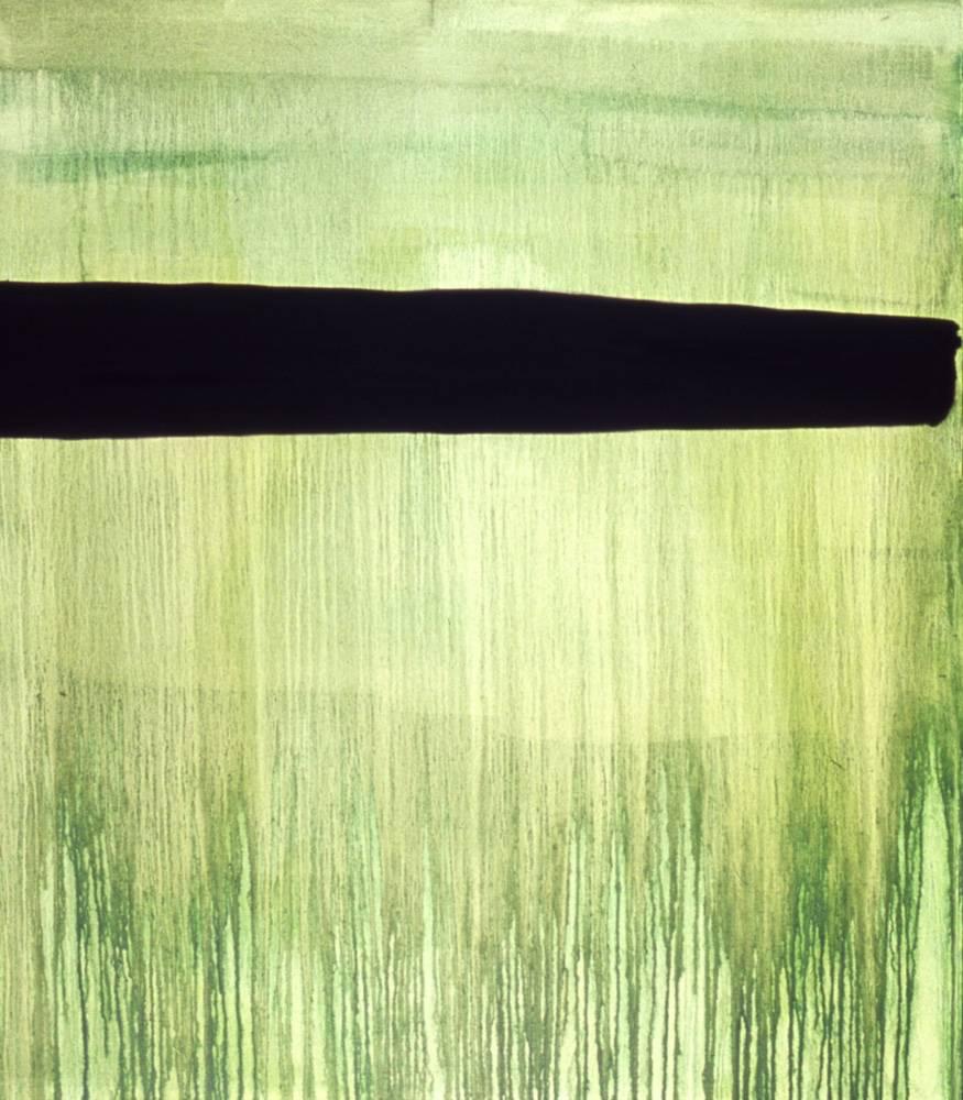 Anastasia Pelias Abstract Painting – Linked (grün und schwarz)