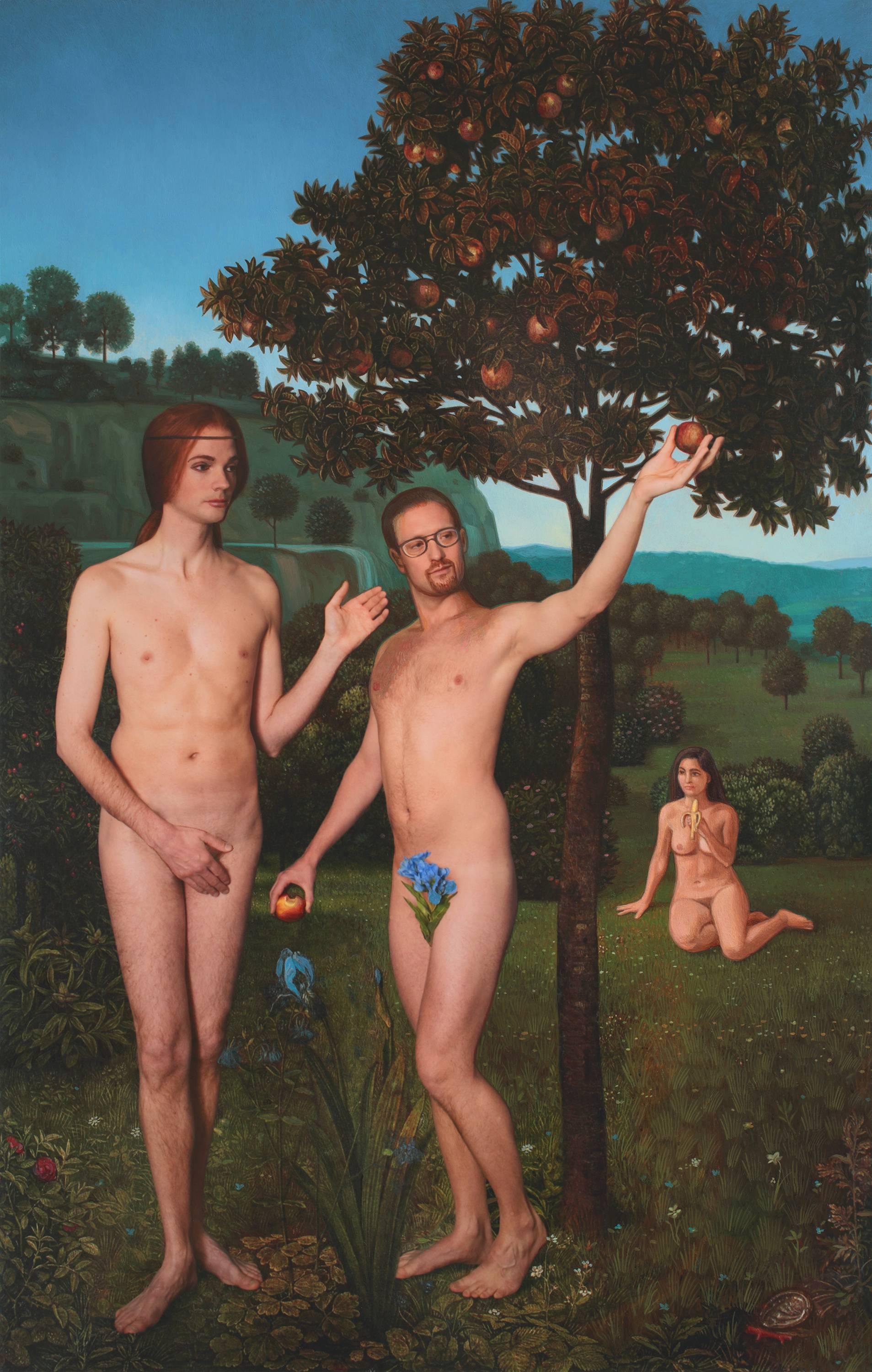 E2 - Kleinveld & Julien Figurative Photograph – Adam und Steve, Ode an Hugo van der Goes „Der Herbst des Mannes“