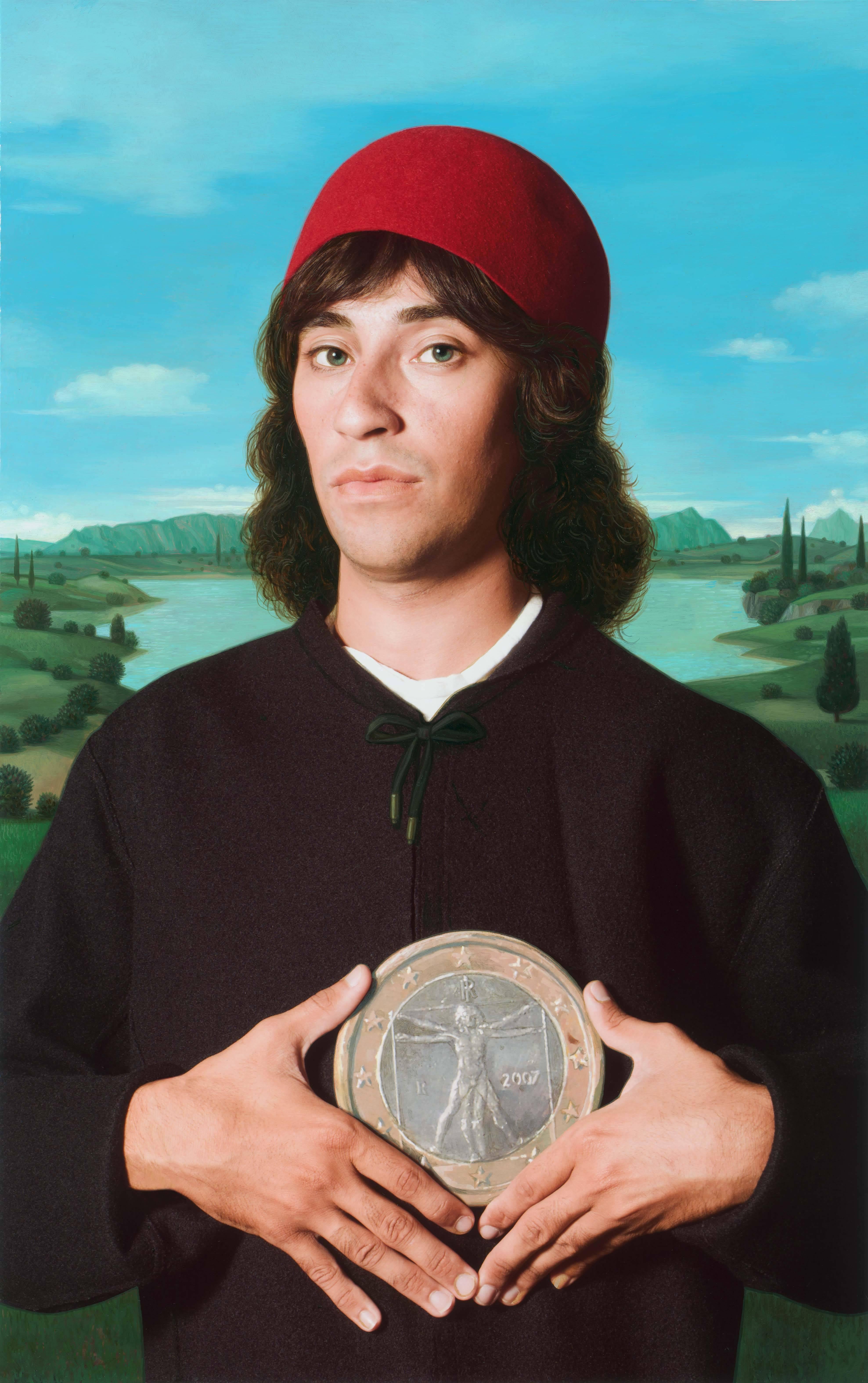 Figurative Photograph E2 - Kleinveld & Julien - Ode au portrait d'un homme avec une médaille de Cosimo l'Ancien de Botticelli